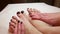 Spa and relax concept. Hands and feet of a sexy girl after manicure and pedicure. Close up 4k