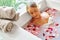 Spa Relax Flower Bath. Woman Health, Beauty Treatment, Body Care