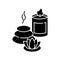 Spa resort black glyph icon