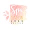 Spa salon delicate logo original design, for beauty shop or center. Textured label with gentle pink color.