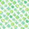 Spa, sauna seamless pattern with thin line icons