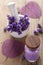 Spa set with fresh lavender