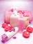 Spa shampoo shower gel rose petals and cremes