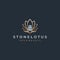 Spa Stone Lotus Care Hand Golden Logo Design Vector