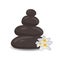 SPA, stone therapy, cosmetology and massage. Massage stones on a white background. Vector illustration isolated