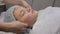 Spa teenager facial Massage. Face Massage in beauty spa salon. young girl with problem skin at the beautician. Body care