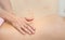 Spa Therapist hand on woman back for Massage Spa Skin care