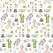 Spa treatment, massage and therapy vector seamless background pattern.