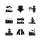 Spa treatments black glyph icons set on white space