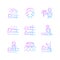 Spa treatments gradient linear vector icons set