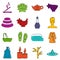 Spa treatments icons doodle set