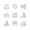 Spa treatments linear icons set