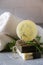 Spa treatments with natural soap and towels. Natural Herbal Products. Spa