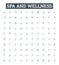 Spa and wellness vector line icons set. Spa, Wellness, Relaxation, Beauty, Therapy, Massage, Hot Stone illustration