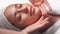 Spa woman facial Massage. Female enjoying relaxing face massage in cosmetology spa centre.