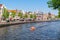 Spaarne river waterfront houses, Haarlem, Netherlands