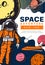 Space adventure, astronaut in space vector banner