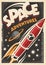 Space adventures, retro poster design