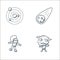 space and aircraft line icons. linear set. quality vector line set such as alien, astronaut, asteroid