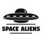 Space aliens ship logo, simple style