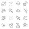 Space and astronaut icons set vector illustration