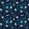 Space astronaut spaceman characters exploring outer space seamless background pattern