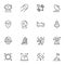 Space, astronomy line icons set