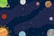 Space background. Banner with Abstract planets, universe, cosmos.