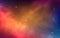 Space background with colorful nebula. Bright cosmos with milky way. Shining stars and color galaxy. Abstract stardust