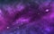 Space background. Realistic cosmos texture with shining stars and nebula. Colorful galaxy with bright stardust. Color