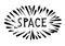 Space black isolated lettering art