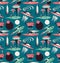 The space city of the future - vector seamless pattern.