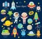 Space Clipart, images of aliens, spaceships, astronauts, planets.