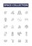 Space collection line vector icons and signs. Collection, Astronomy, Stars, Planets, Galaxies, Sun, Moon, Nebula outline