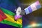 Space communications technology concept - satellite with Sao Tome and Principe flag, 3D Illustration