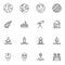 Space, cosmos line icons set