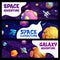 Space expedition, adventure, spacecrafts in galaxy