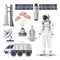 Space exploration, cosmos or Mars expedition item