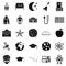 Space exploration icons set, simple style