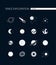 Space exploration - modern vector set of white icons