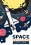 Space exploration retro poster, galaxy expedition