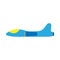 Space fighter side view flat vector icon. Flight transport aerospace combat technology plane