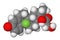 Space-filling model of dexamethasone molecule