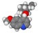 Space-filling model of quinine molecule