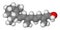 Space-filling model of retinol molecule