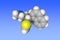 Space-filling molecular model of duloxetine. Atoms are shown as spheres with conventional color coding: carbon (gray