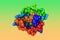 Space-filling molecular model of human sex hormone-binding globulin (SHBP). Rendering based on protein data bank