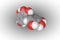 Space-filling molecular model of myricetin. Atoms are shown as spheres with conventional color coding: carbon (gray