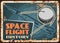 Space flight history vector rusty metal plate