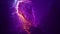 Space flight through nebula. Space travel. Space animation background with purple and red nebula, many stars for